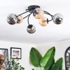 Chehalis Plafoniera, Lampada a sfera Ambrato, Grigio fumo, 6-Luci