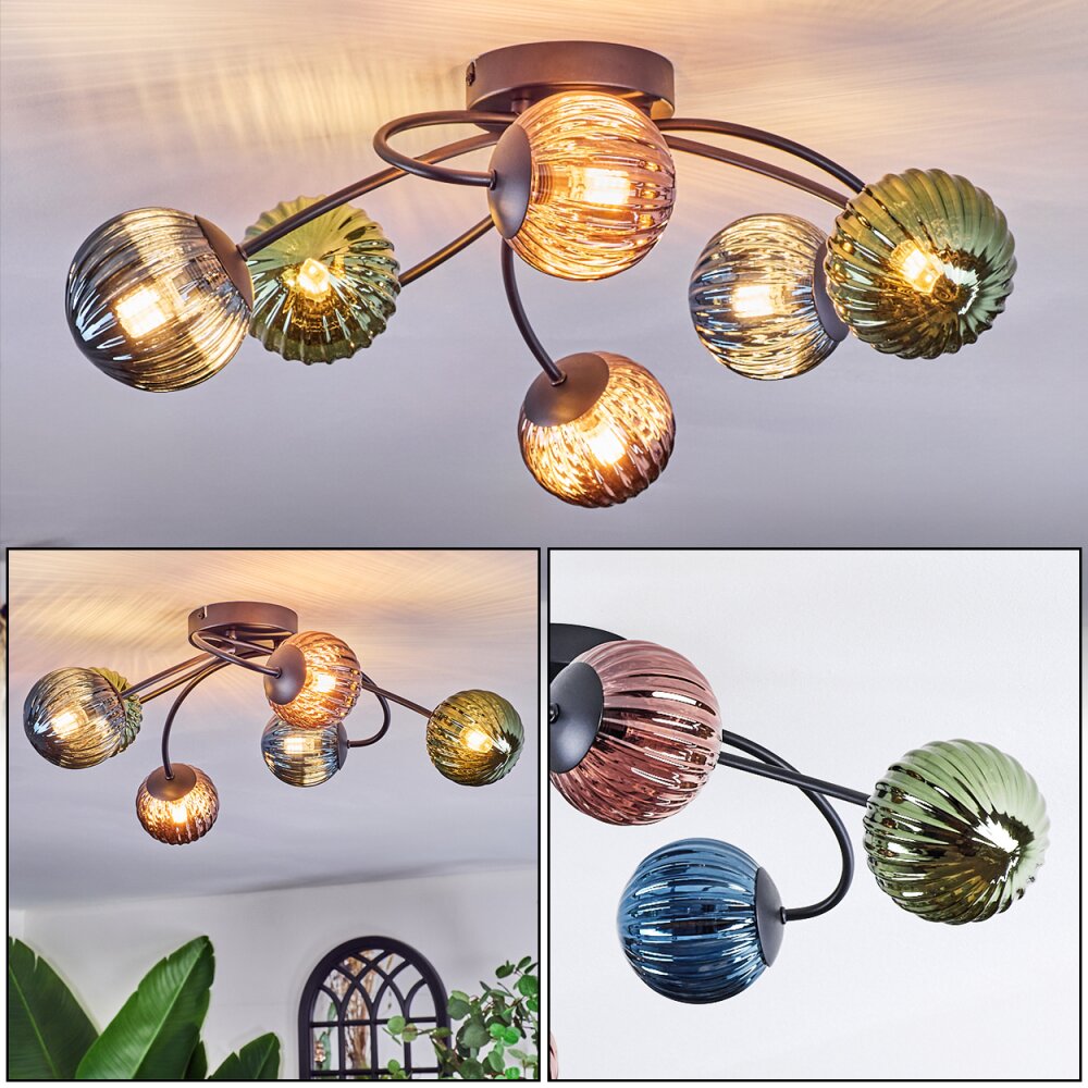 Chehalis Plafoniera, Lampada a sfera 56 cm Blu, Verde, Ramato, 6-Luci main product photo