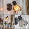 Saire Applique, Faretto da parete Cromo, Nero, 1-Luce