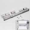 Javel Plafoniera, Faretto da soffitto Cromo, Grigio, Nero, 5-Luci