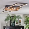 Macos Plafoniera LED Cromo, Aspetto del legno, Nero, 1-Luce