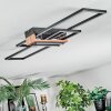 Macos Plafoniera LED Cromo, Aspetto del legno, Nero, 1-Luce