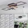 Hyacinthe Plafoniera, Lampada con ventilatore LED Cromo, Nero, 1-Luce, Telecomando