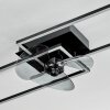Hyacinthe Plafoniera, Lampada con ventilatore LED Cromo, Nero, 1-Luce, Telecomando