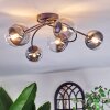 Chehalis Plafoniera, Lampada a sfera 58 cm Chiaro, Grigio fumo, 6-Luci