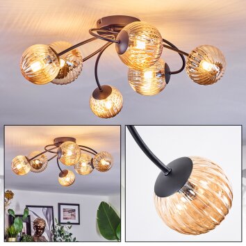 Chehalis Plafoniera, Lampada a sfera 56 cm Ambrato, 6-Luci
