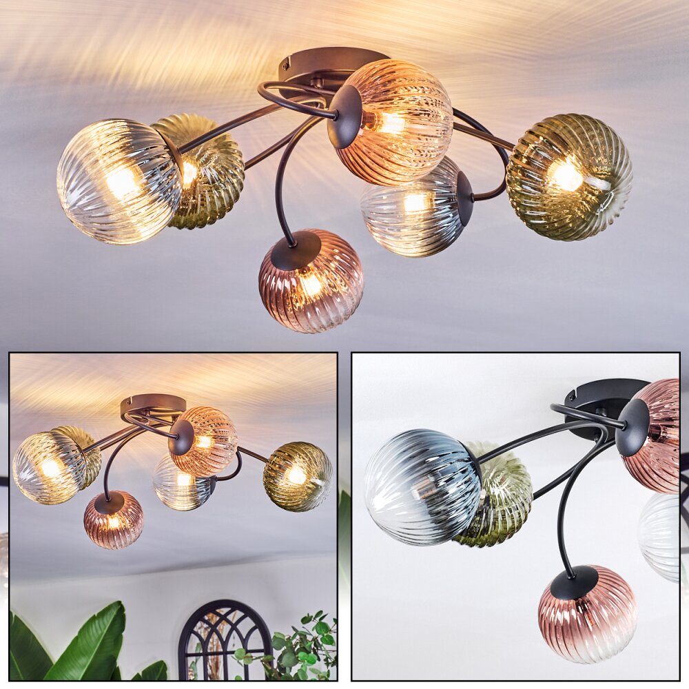 Chehalis Plafoniera, Lampada a sfera 58 cm Blu, Verde, Chiaro, Ramato, 6-Luci main product photo