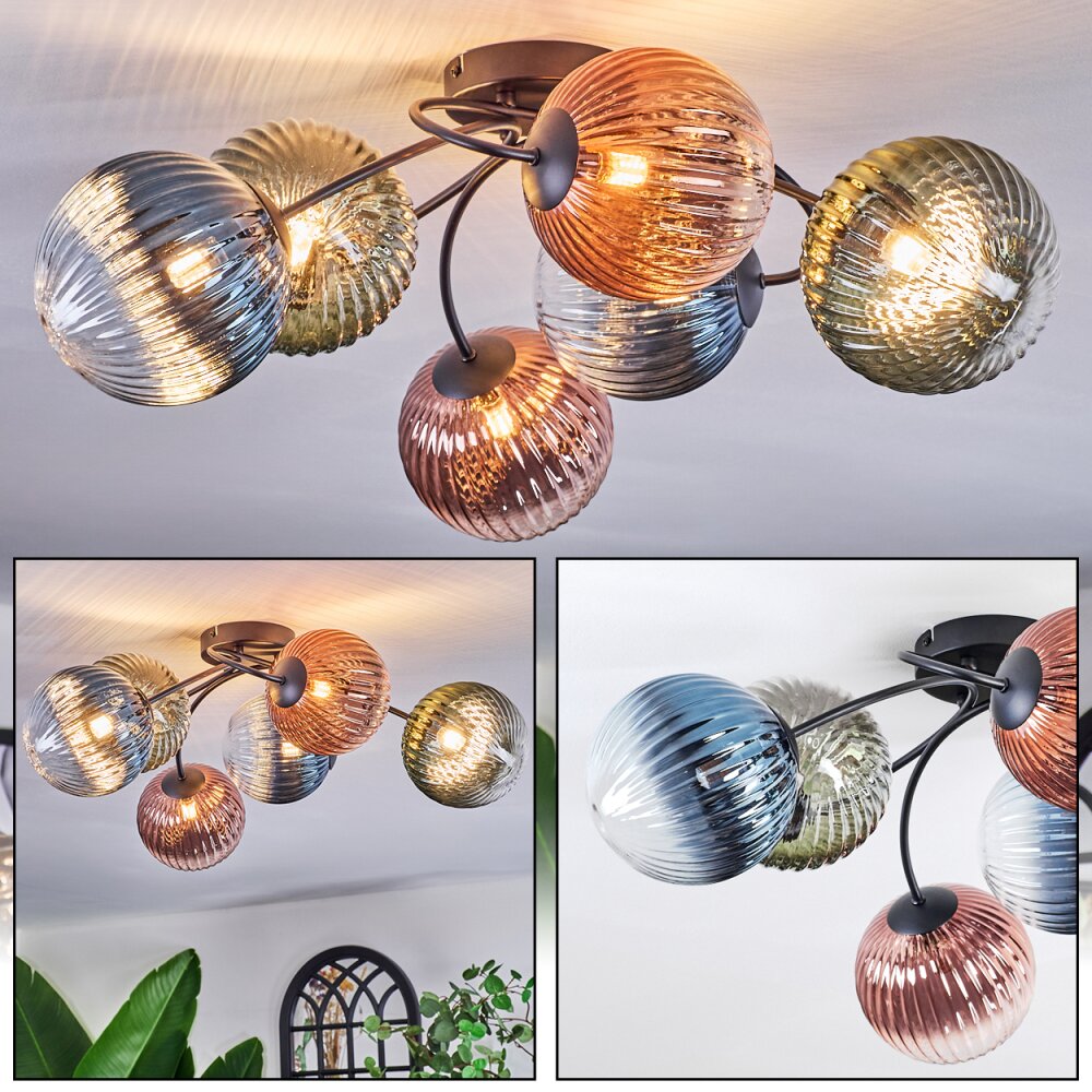 Chehalis Plafoniera, Lampada a sfera 64 cm Blu, Verde, Chiaro, Ramato, 6-Luci main product photo