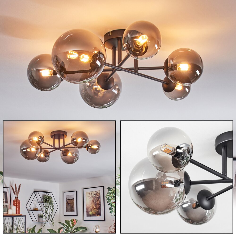 Chehalis Plafoniera, Lampada a sfera 20 cm Grigio fumo, 6-Luci main product photo