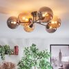 Chehalis Plafoniera, Lampada a sfera 62 cm Ambrato, Grigio fumo, 6-Luci