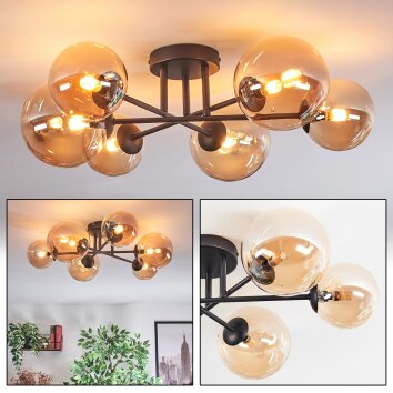 Chehalis Plafoniera, Lampada a sfera 20 cm Ambrato, 6-Luci