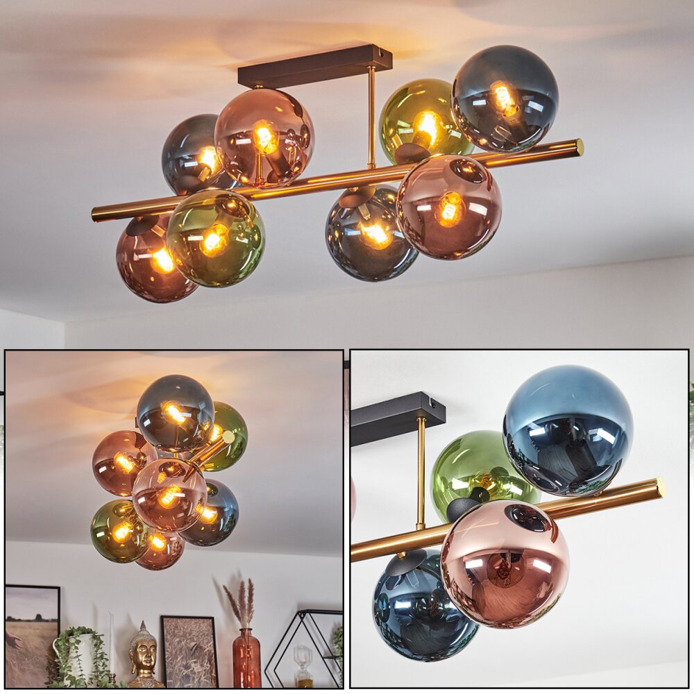 Gastor Plafoniera, Lampada a sfera Oro, Nero, 8-Luci main product photo