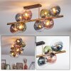 Gastor Plafoniera, Lampada a sfera Oro, Nero, 8-Luci