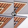 Meron Plafoniera LED Aspetto del legno, Nero, 1-Luce