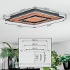 Meron Plafoniera LED Aspetto del legno, Nero, 1-Luce