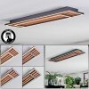 Meron Plafoniera LED Aspetto del legno, Nero, 1-Luce