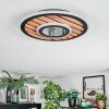 Meron Plafoniera LED Aspetto del legno, Nero, 1-Luce
