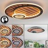 Meron Plafoniera LED Aspetto del legno, Nero, 1-Luce