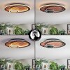 Meron Plafoniera LED Aspetto del legno, Nero, 1-Luce