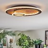 Meron Plafoniera LED Aspetto del legno, Nero, 1-Luce