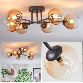 Chehalis Plafoniera, Lampada a sfera 55 cm Ambrato, Chiaro, 6-Luci