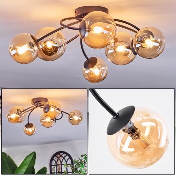Chehalis Plafoniera, Lampada a sfera 56 cm Ambrato, 6-Luci