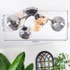 Chehalis Plafoniera, Lampada a sfera 64 cm Ambrato, Chiaro, Grigio fumo, 6-Luci