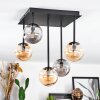 Chehalis Plafoniera, Lampada a sfera Ambrato, Grigio fumo, 5-Luci