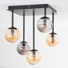 Chehalis Plafoniera, Lampada a sfera Ambrato, Grigio fumo, 5-Luci