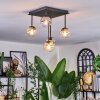 Chehalis Plafoniera, Lampada a sfera Ambrato, Chiaro, Grigio fumo, 5-Luci