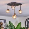 Chehalis Plafoniera, Lampada a sfera Ambrato, Chiaro, Grigio fumo, 5-Luci
