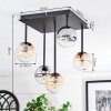 Chehalis Plafoniera, Lampada a sfera Ambrato, Chiaro, Grigio fumo, 5-Luci
