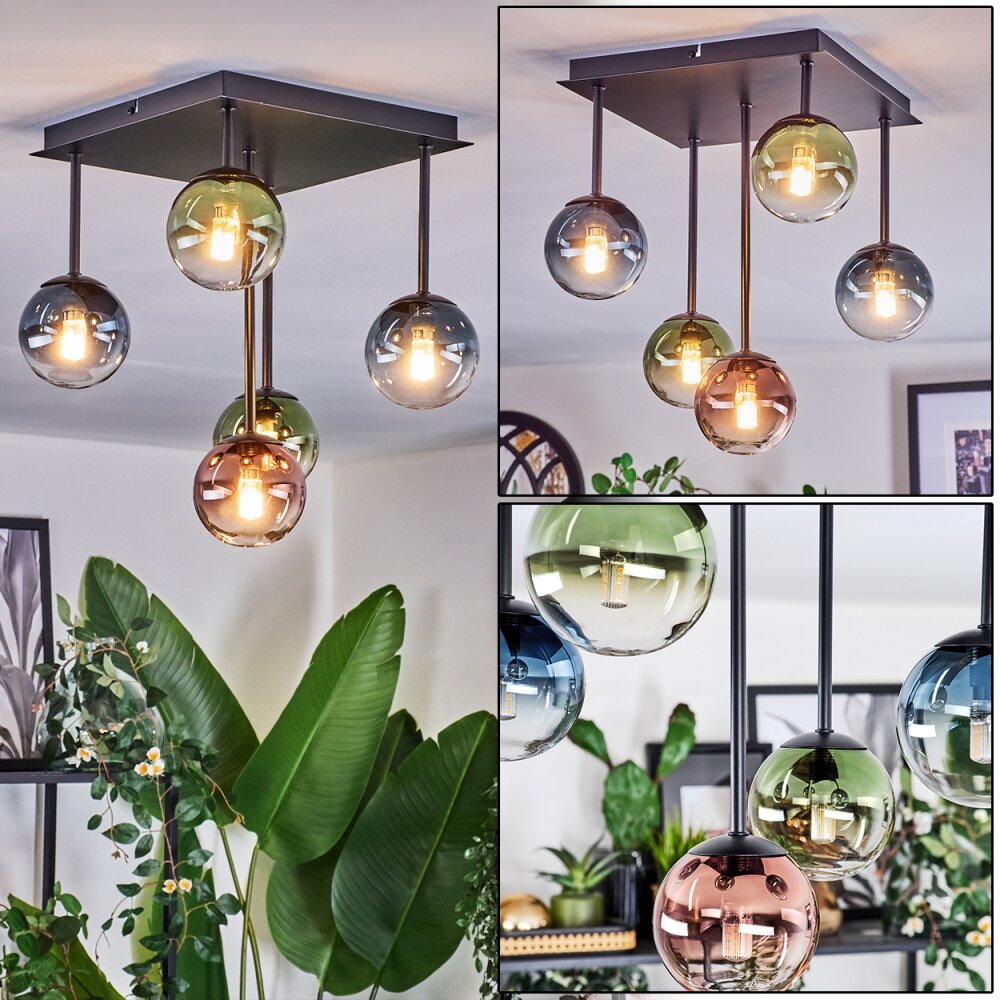 Chehalis Plafoniera, Lampada a sfera Blu, Verde, Chiaro, Ramato, 5-Luci main product photo