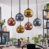 Koyoto Lampadario a sospensione, Lampada a sfera, Lampada a sospensione Blu, Oro, Ramato, 6-Luci
