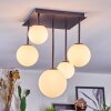 Chehalis Plafoniera, Lampada a sfera Bianco, 5-Luci