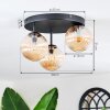Chehalis Plafoniera, Lampada a sfera Ambrato, 3-Luci