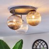 Chehalis Plafoniera, Lampada a sfera Ambrato, Chiaro, Grigio fumo, 3-Luci