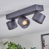 Narel Plafoniera, Faretto da soffitto LED Nero, 3-Luci