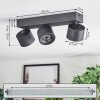 Narel Plafoniera, Faretto da soffitto LED Nero, 3-Luci