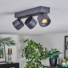 Narel Plafoniera, Faretto da soffitto LED Nero, 3-Luci