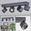 Narel Plafoniera, Faretto da soffitto LED Nero, 4-Luci