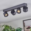 Narel Plafoniera, Faretto da soffitto LED Nero, 4-Luci