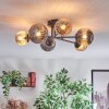 Chehalis Plafoniera, Lampada a sfera 55 cm Ambrato, Grigio fumo, 6-Luci