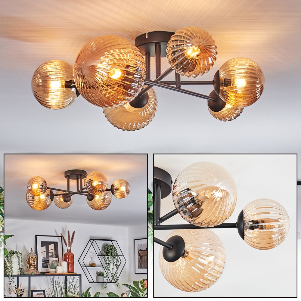 Chehalis Plafoniera, Lampada a sfera 60 cm Ambrato, 6-Luci main product photo