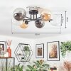 Chehalis Plafoniera, Lampada a sfera 62 cm Ambrato, Chiaro, Grigio fumo, 6-Luci