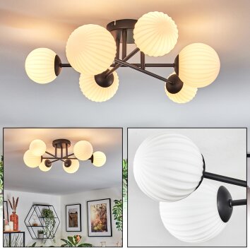 Chehalis Plafoniera, Lampada a sfera 55 cm Bianco, 6-Luci
