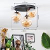Chehalis Plafoniera, Lampada a sfera 30 cm Ambrato, 3-Luci