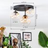 Chehalis Plafoniera, Lampada a sfera 30 cm Ambrato, Chiaro, 3-Luci