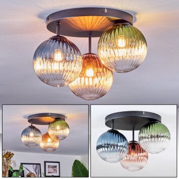 Chehalis Plafoniera, Lampada a sfera 33.5 cm Blu, Verde, Chiaro, Ramato, 3-Luci