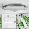 Salmi Plafoniera, Panel LED Grigio, Argento, 1-Luce, Telecomando